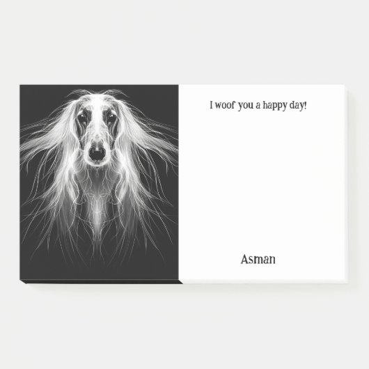 Afghan Hound Abstract Art Dog Naam Post-it® Notes (Voorkant)