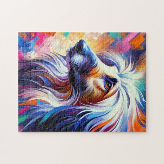 Afghan Hound Acryl Print | Kleurrijk | Levendig Legpuzzel (Horizontaal)