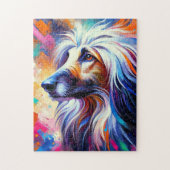 Afghan Hound Acryl Print | Kleurrijk | Levendig Legpuzzel (Verticaal)