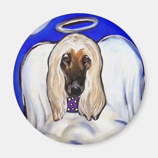 Afghan Hound Angel Magneet (Voorkant)