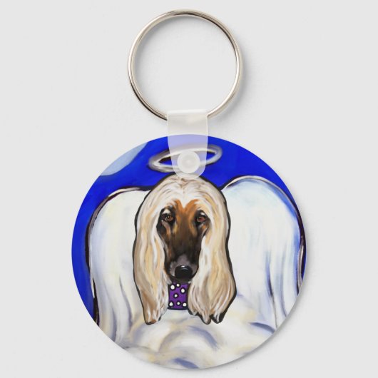 Afghan Hound Angel Sleutelhanger (Voorkant)