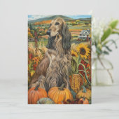 Afghan Hound Autumn Harvest Thanksgiving Dog Feestdagenkaart (Staand voorkant)