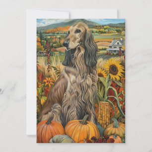 Afghan Hound Autumn Harvest Thanksgiving Dog Feestdagenkaart