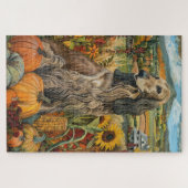 Afghan Hound Autumn Harvest Thanksgiving Dog Legpuzzel (Horizontaal)