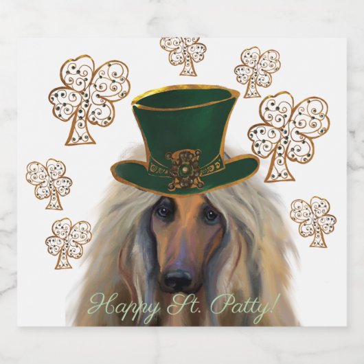 AFGHAN HOUND BIER ETIKET (Enkel label)