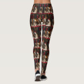 Afghan Hound bij de open haard Kerstmis Leggings (Achterkant)
