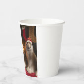Afghan Hound bij de open haard Kerstmis Papieren Bekers (Links)