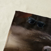 Afghan Hound bij de open haard Kerstmis Strandlaken (In situ)