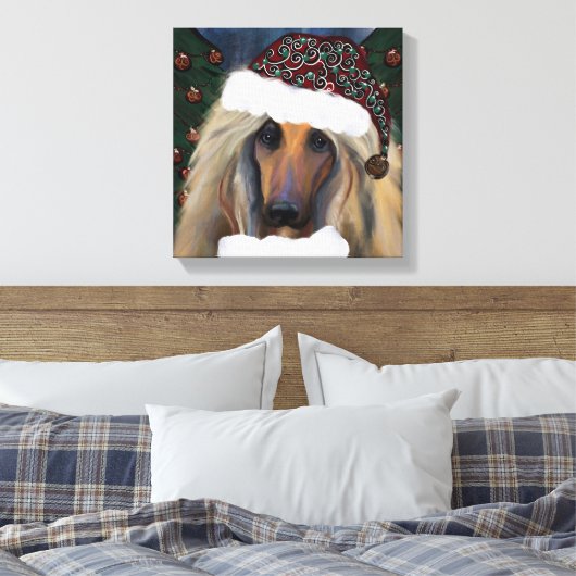 AFGHAN HOUND CANVAS AFDRUK (Insitu (Slaapkamer))