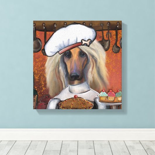 AFGHAN HOUND CANVAS AFDRUK (Insitu (Houten vloer))