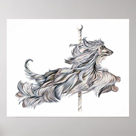 Afghan Hound Carousel Jump Poster (Voorkant)