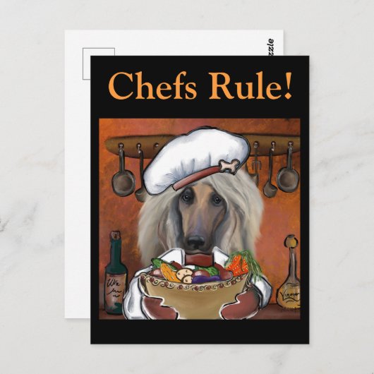Afghan Hound Chef Briefkaart (Voorkant / Achterkant)