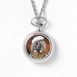 Afghan Hound Chef Horloge