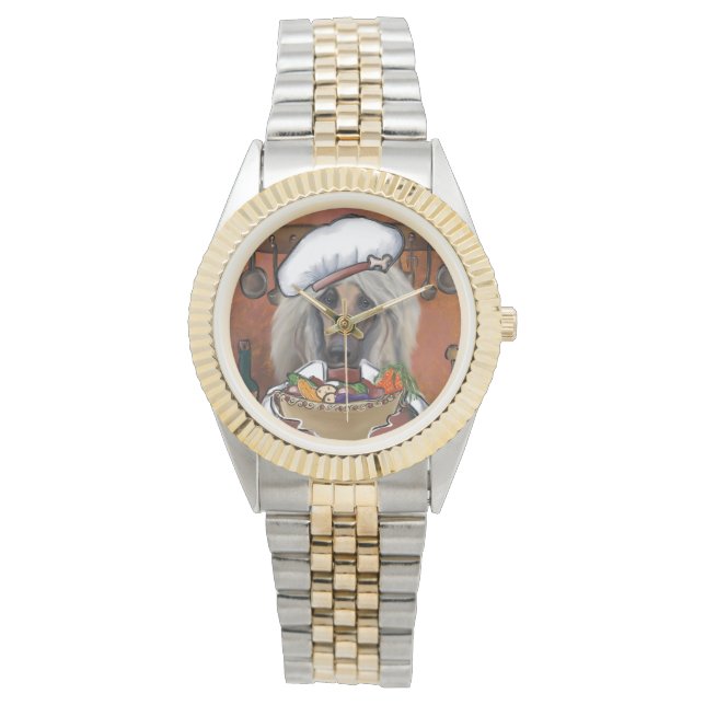 Afghan Hound Chef Horloge (Voorkant)