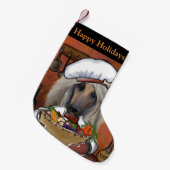 Afghan Hound Chef Kleine Kerstsok (Voorkant (Hangend))