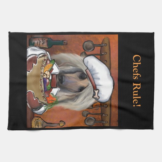 Afghan Hound Chef Theedoek (Horizontaal)