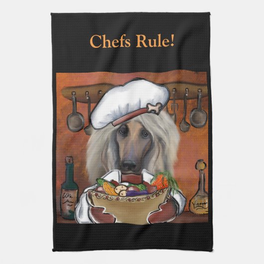 Afghan Hound Chef Theedoek (Verticaal)