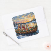 Afghan Hound Christmas Boat Holiday Vierkante Sticker (Envelop)