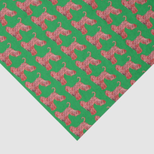 Afghan Hound Christmas Dog Silhouet Groen Tissuepapier (Detail)