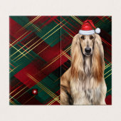 Afghan Hound Christmas Dog with Holiday Plaid Kaart (Buitenkant ongevouwen)