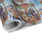 Afghan Hound Christmas Ferris Wheel Carnival Cadeaupapier (Rol Hoek)