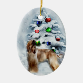 Afghan Hound Christmas Gifts Ornament