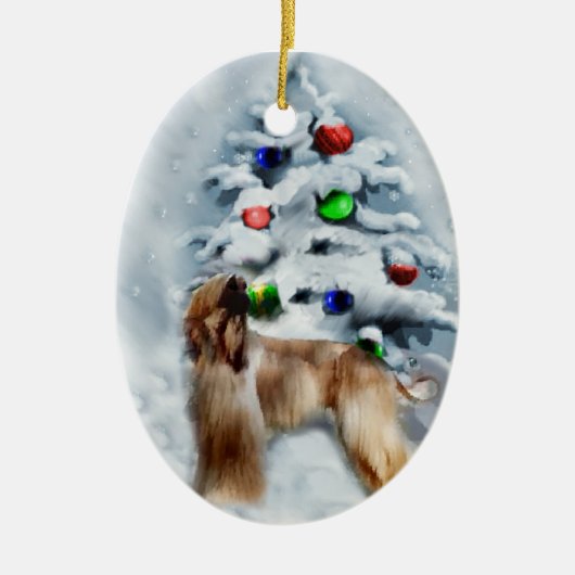 Afghan Hound Christmas Gifts Ornament (Voorkant)