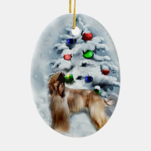 Afghan Hound Christmas Gifts Ornament (Achterkant)