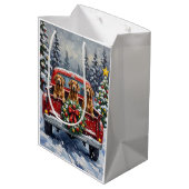 Afghan Hound Christmas Red Truck Holiday Medium Cadeauzakje (Achterkant Gekanteld)