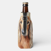 Afghan Hound Dog and Peach Lilies Flesjeskoeler (Fles Achterkant)