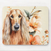 Afghan Hound Dog and Peach Lilies Muismat (Voorkant)