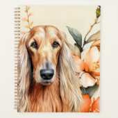 Afghan Hound Dog and Peach Lilies Planner (Voorkant)