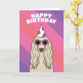 Afghan Hound Dog Birthday Kaart (Gele Bloem)