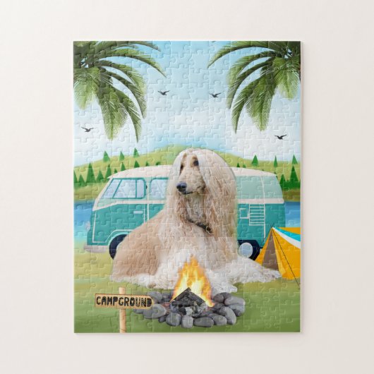 Afghan Hound Dog Camping Legpuzzel (Verticaal)