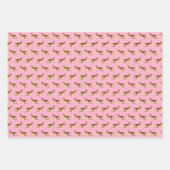 Afghan Hound Dog Cute Pink Floral Inpakpapier Vel (Voorkant 3)