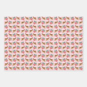 Afghan Hound Dog Cute Pink Floral Inpakpapier Vel (Voorkant 2)