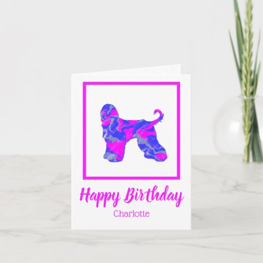 Afghan Hound Dog Funny Birthday Kaart (Voorkant)
