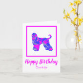 Afghan Hound Dog Funny Birthday Kaart (Gele Bloem)