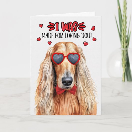 Afghan Hound Dog gemaakt voor Loving You Valentijn Feestdagen Kaart (Voorkant)