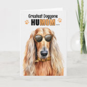 Afghan Hound Dog Greatest HuMOM Moederdag Feestdagen Kaart (Voorkant)