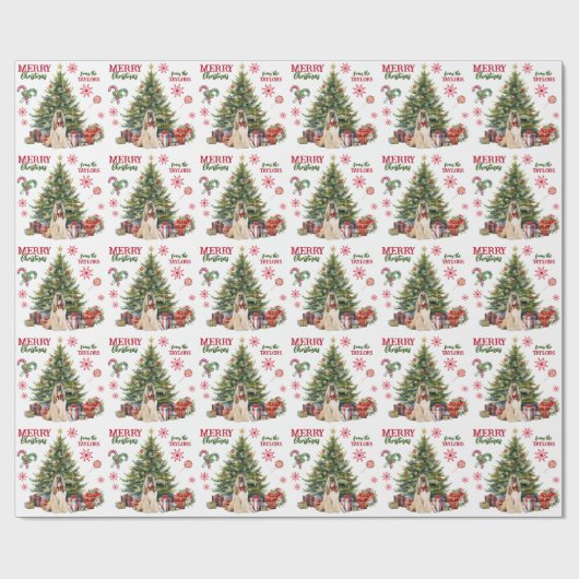 Afghan Hound Dog Holiday Tree Cadeaupapier (Vlak)