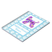 Afghan Hound Dog Kisses Silhouet Blauw PPY&B Notitieboek (Linkerzijde)