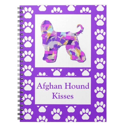 Afghan Hound Dog Kisses Silhouet Leuke PPY&B Notitieboek (Voorkant)