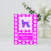 Afghan Hound Dog Kisses Silhouet Schattige P&B Briefkaart (Staand voorkant)