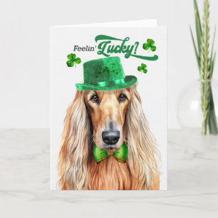 Afghan Hound Dog Lucky St Patrick's Day Feestdagen Kaart