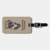 Afghan Hound Dog, muscular, tattooed, bodybuilder  Bagagelabel (Voorkant horizontaal)