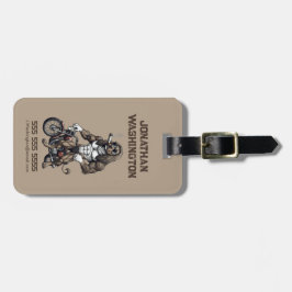 Afghan Hound Dog, muscular, tattooed, bodybuilder  Bagagelabel