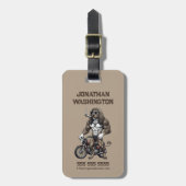 Afghan Hound Dog, muscular, tattooed, bodybuilder  Bagagelabel (Voorkant verticaal)