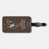 Afghan Hound Dog, muscular, tattooed, bodybuilder  Bagagelabel (Achterkant horizontaal)