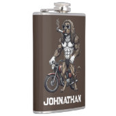 Afghan Hound Dog, muscular, tattooed, bodybuilder Heupfles (Rechts)